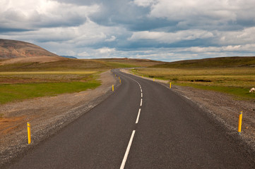 Highway leading out of Reykjavik, Iceland