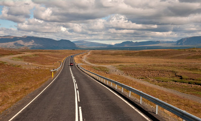 Highway leading out of Reykjavik, Iceland