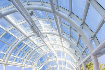 Panoramic Roof Made of White Bended Tubes