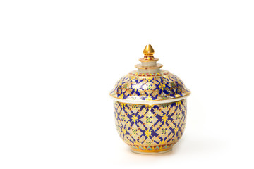 A traditional Thai five-colored famous porcelain