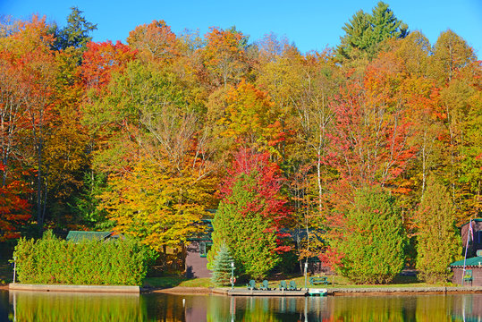 Fall foliage with reflection in lake