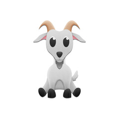 cute goat is animal cartoon in farm and zoo of paper cut