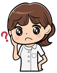 疑問を持つ女性