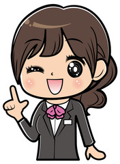 Obraz premium 人差し指を立てる女性