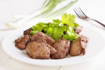 Chicken liver decarated parsley