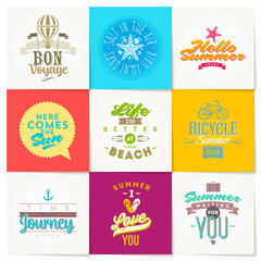 Set of summer vacation and travel type design