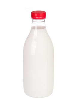 Milk in plastic bottle