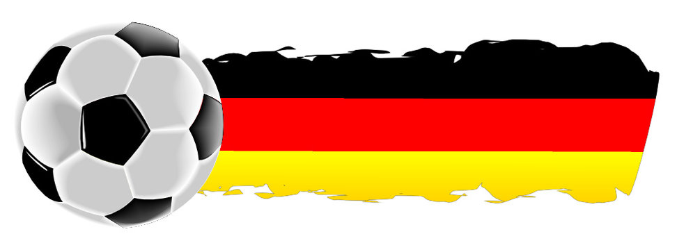 Fußball mit Deutschlandfahne