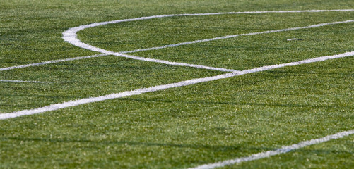 Obraz premium green soccer field