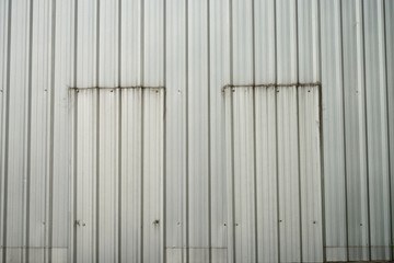 Old zinc wall with twin door