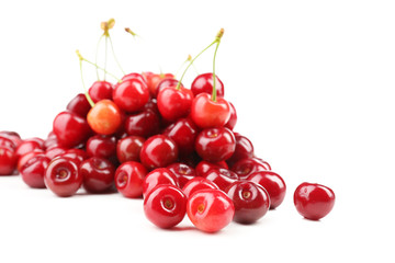 Sweet cherries isolated on white
