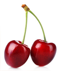 Sweet cherry isolated on white