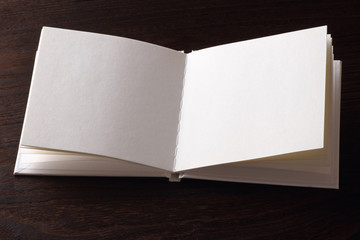 blank open book on the table