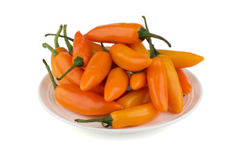 Group of yellow chili peppers