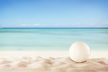 Summer beach with volleyball ball