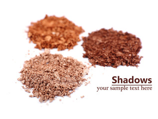 Crushed eyeshadow isolated on white