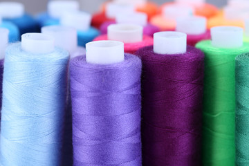 Multicolor sewing threads background
