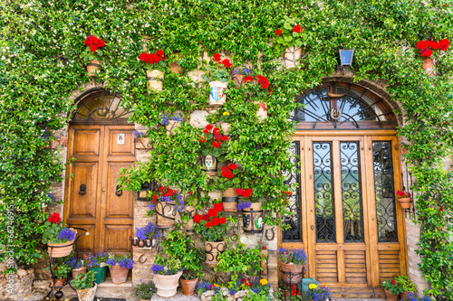 Ingresso di casa con fiori