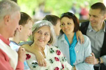 Big family in a park