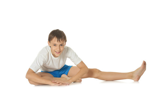 Teenage Boy Exercising Yoga