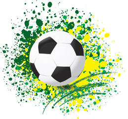 Football World cup on paint splash color background
