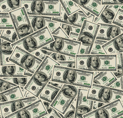 Dollars pile as background