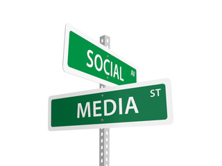 SOCIAL MEDIA Street signs (marketing icons signpost)