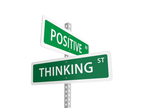 POSITIVE THINKING street signs (signpost icons depression)