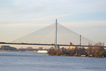 Obraz premium Cable-Stayed Bridge in St.Petersburg