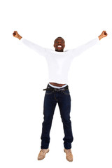 Happy man jumping