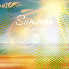 Summer calligraphic design template.