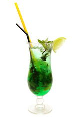 Mojito cocktail with mint and lime