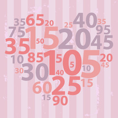 Text cloud. Numbers wordcloud. Tag concept. Vector illustration.