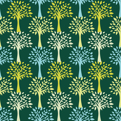 Seamless pattern of Trees - Illustration