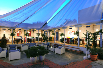 Obraz premium Greek restaurant interior