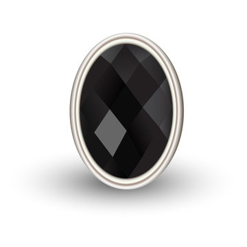 Black crystals. Gemstone.