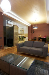 Modern home living and dining room