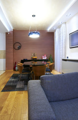 Modern home living and dining room