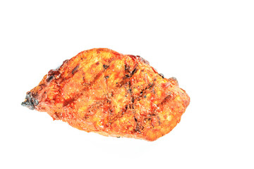 Roasted pork on white background
