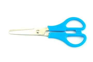 blue scissors isolated on white background