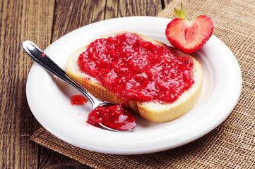 White bread with jam