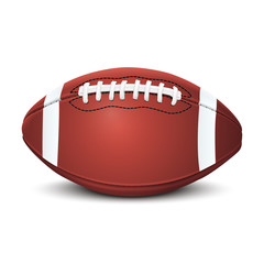 Realistic american football ball isolated on white background