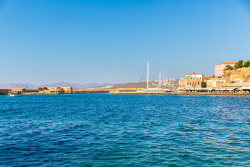Cityscape and bay in city Chania/Crete/Greece