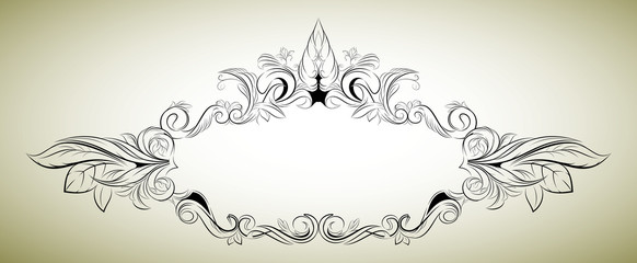 Vector floral frame in a classical style