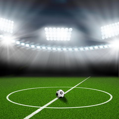 soccer field center and ball