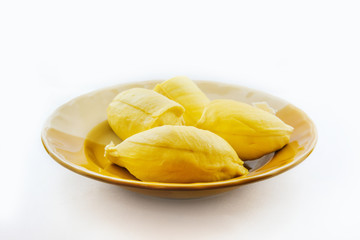Durian on white background
