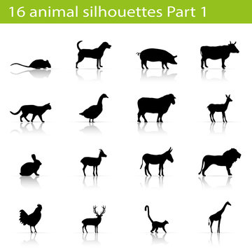 16 animal silhouettes Part 1