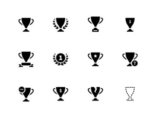 Trophy icons on white background. - 66258374