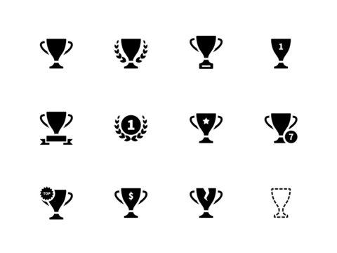 Trophy icons on white background.