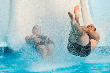 People at water park
